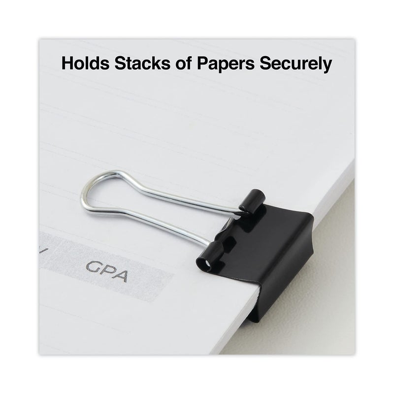 Universal 11140 Small Binder Clips, 3/8-Inch Capacity, 3/4-Inch Wide, Black, 40/Pack - Image 4